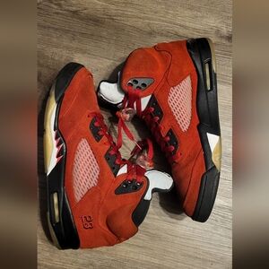 Red and Black Air Jordan Sneakers
